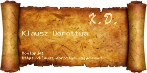 Klausz Dorottya névjegykártya